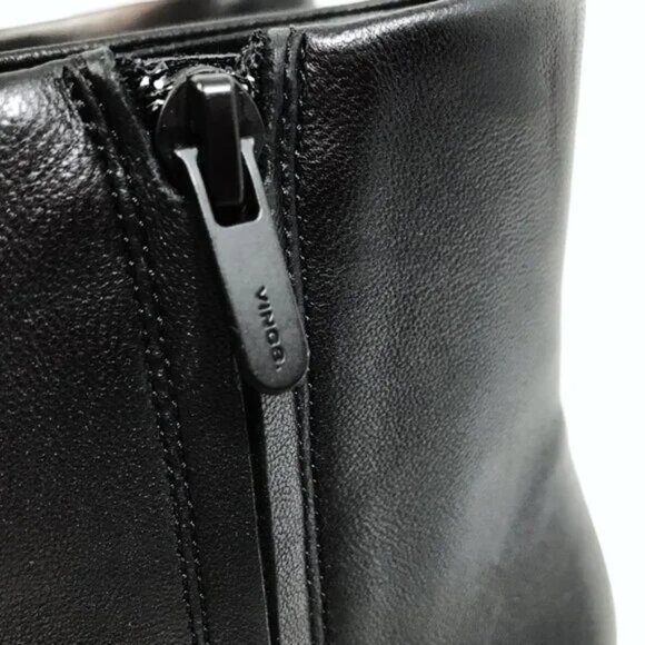 VINCE Leather Ankle Boots Square Toe Black Women Sz 10 - Picture 8 of 16